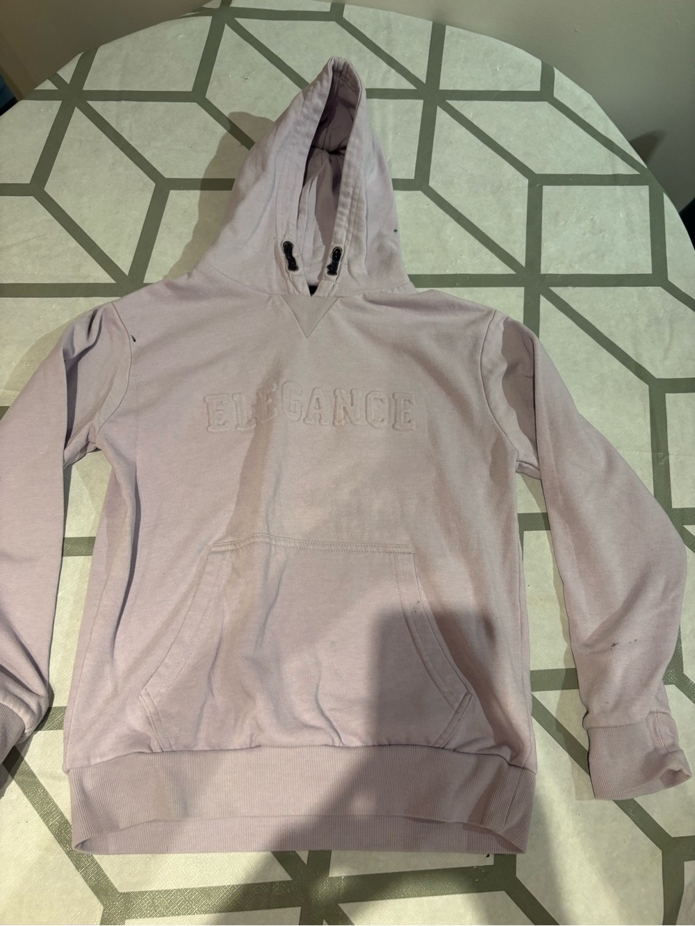 3/15$ Embroidered 'Elegance' Lavender Hoodie